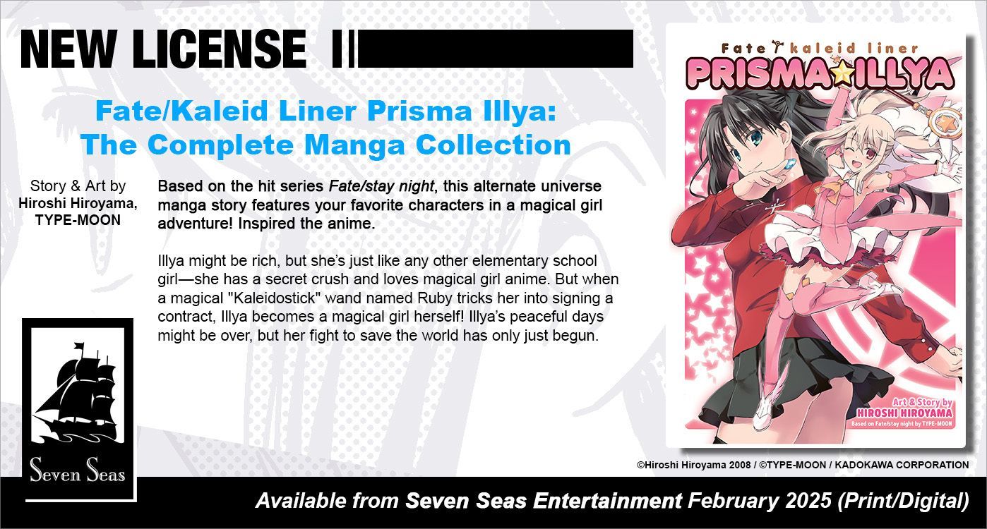 Seven Seas Entertainment Licenses “Fate/Kaleid Liner Prisma Illya: The Complete Manga Collection” for English Release