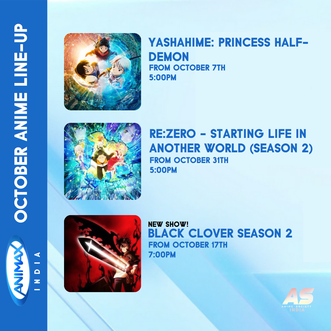 Animax India October 2024 Schedule, Black Clover Season 2 Set to air on the Channel